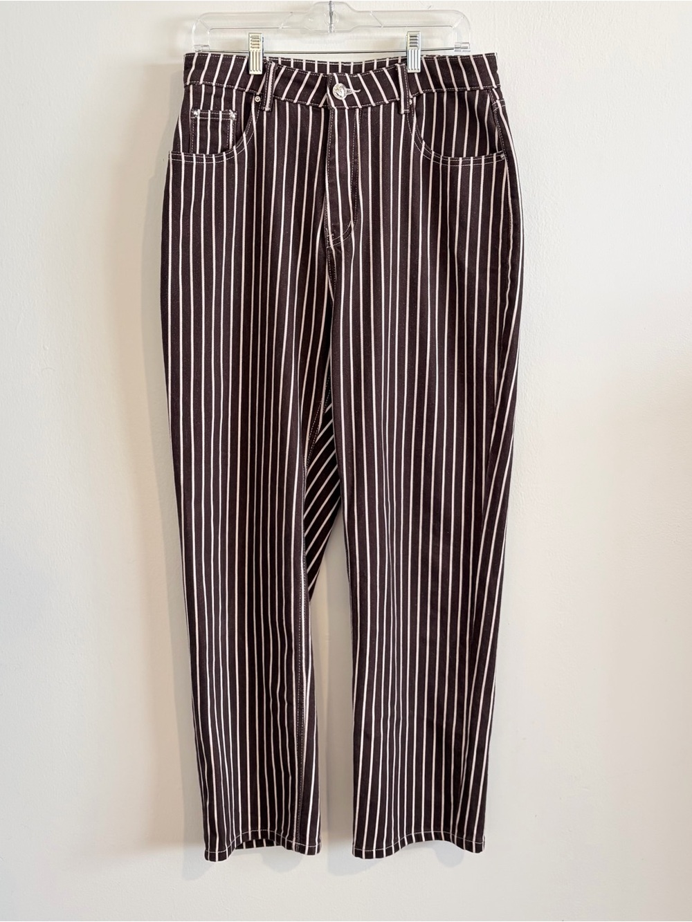 Fashion Brand Company Brown Pinstripe Chinos